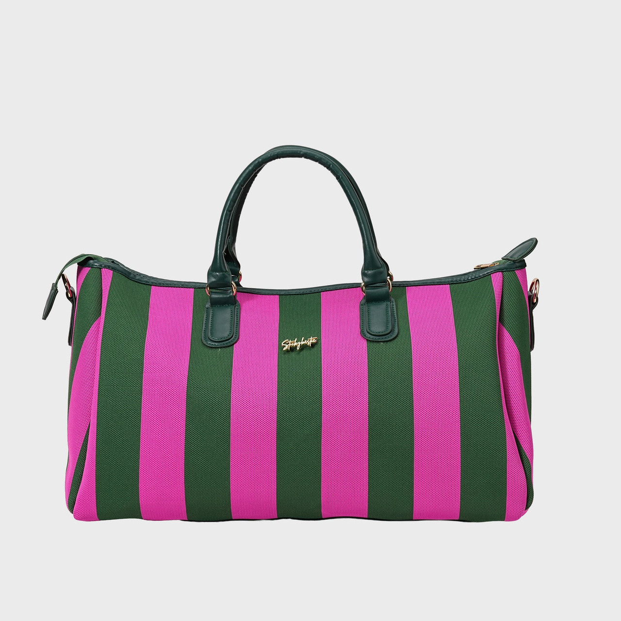 CITY GIRL TRAVEL BAG - HOT PINK / GREEN