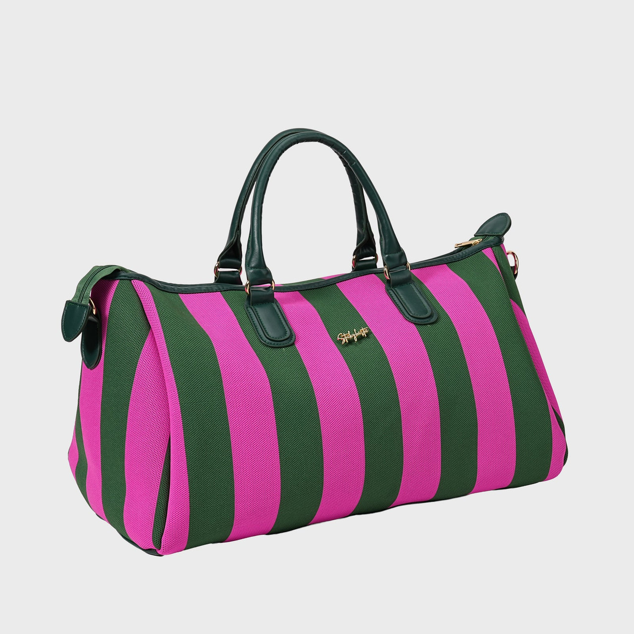 CITY GIRL TRAVEL BAG - HOT PINK / GREEN