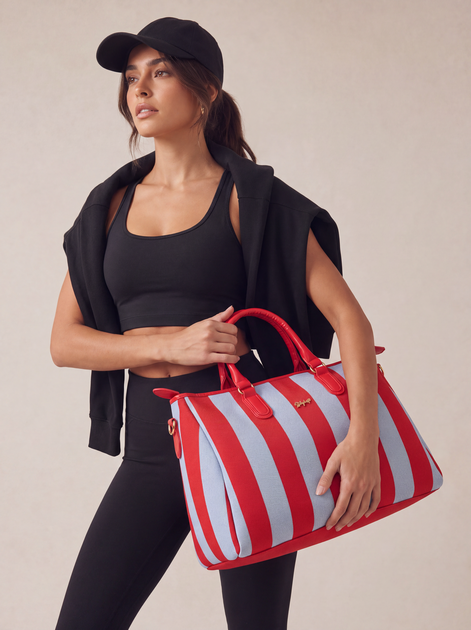CITY GIRL TRAVEL BAG - RED / BLUE