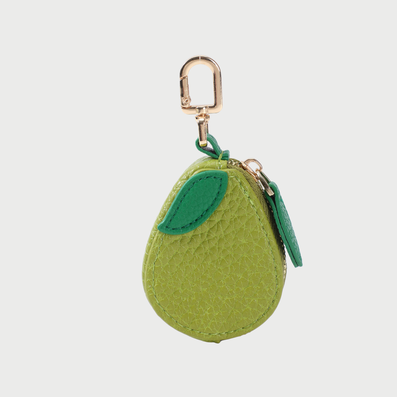LEATHER PEAR CHARM - GREEN