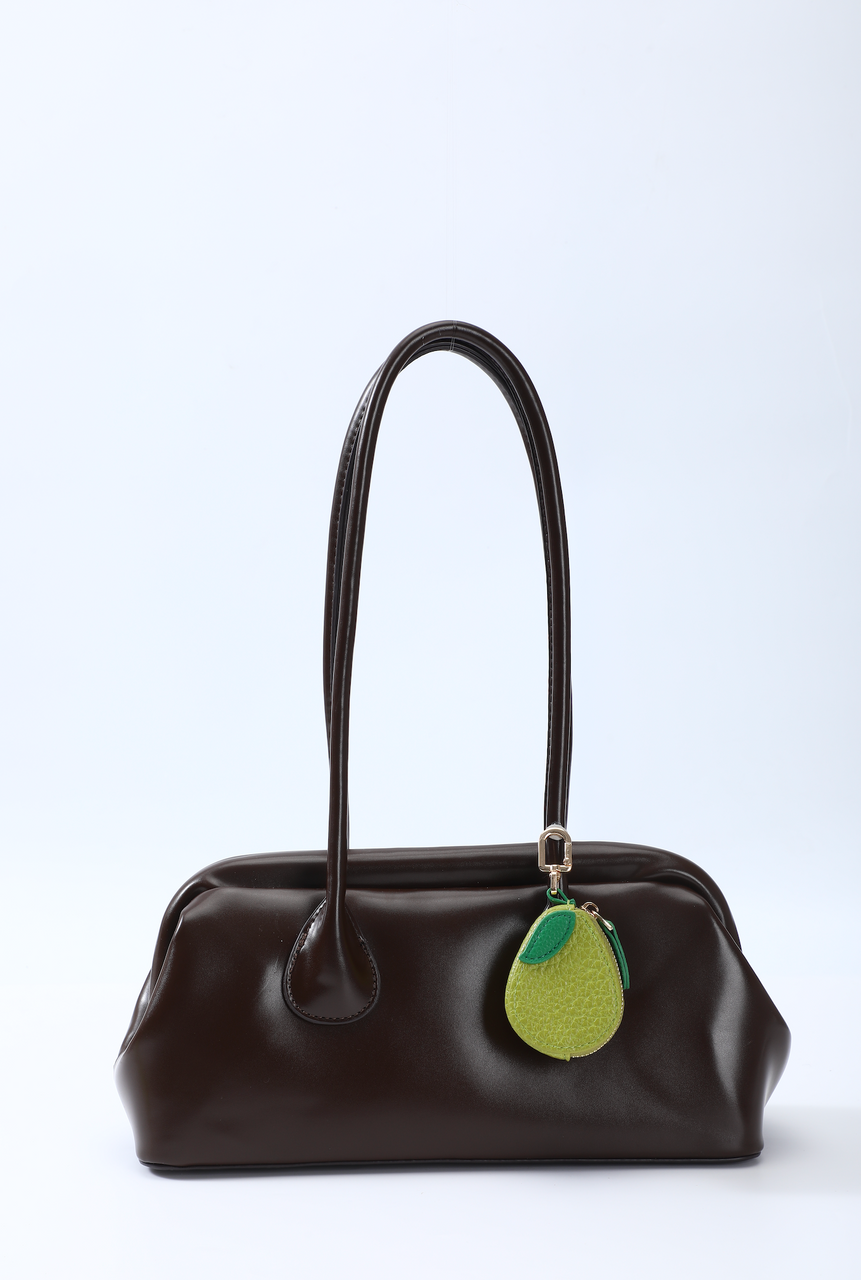 LEATHER PEAR CHARM - GREEN