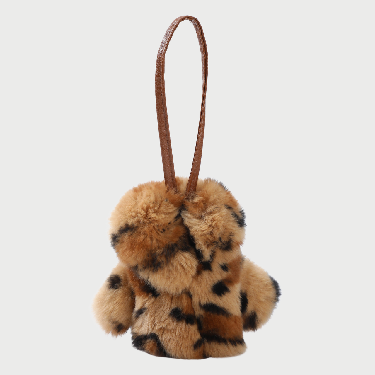 FAUX FUR COAT CHARM - BROWN