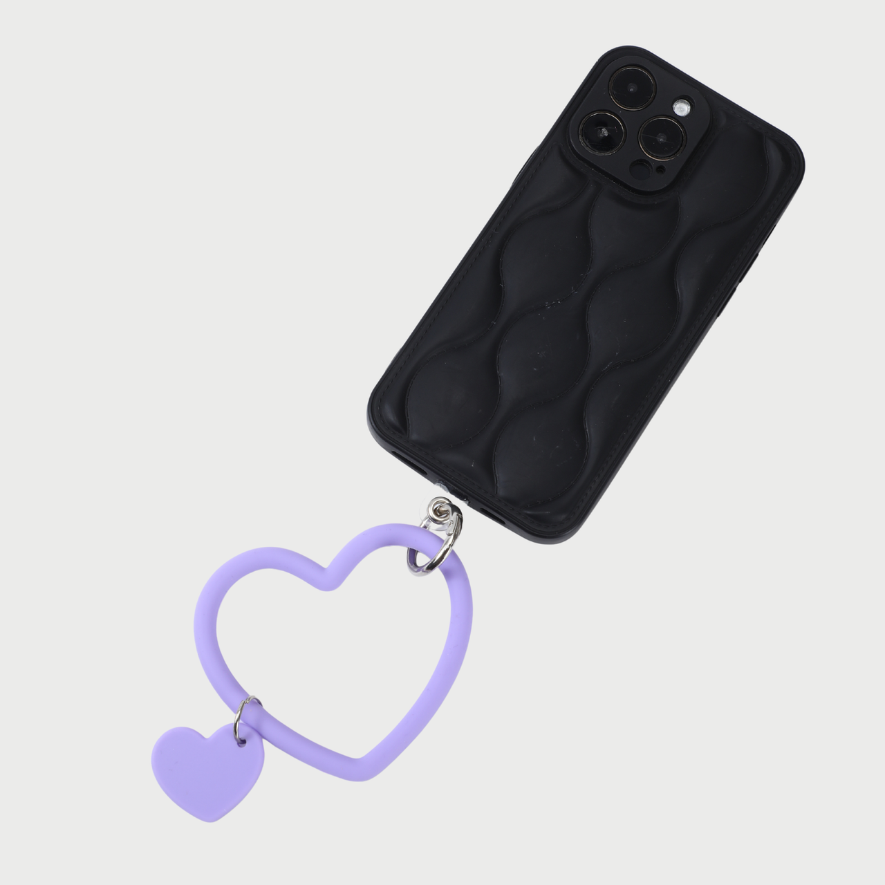 HEART PHONECHARM - BLACK