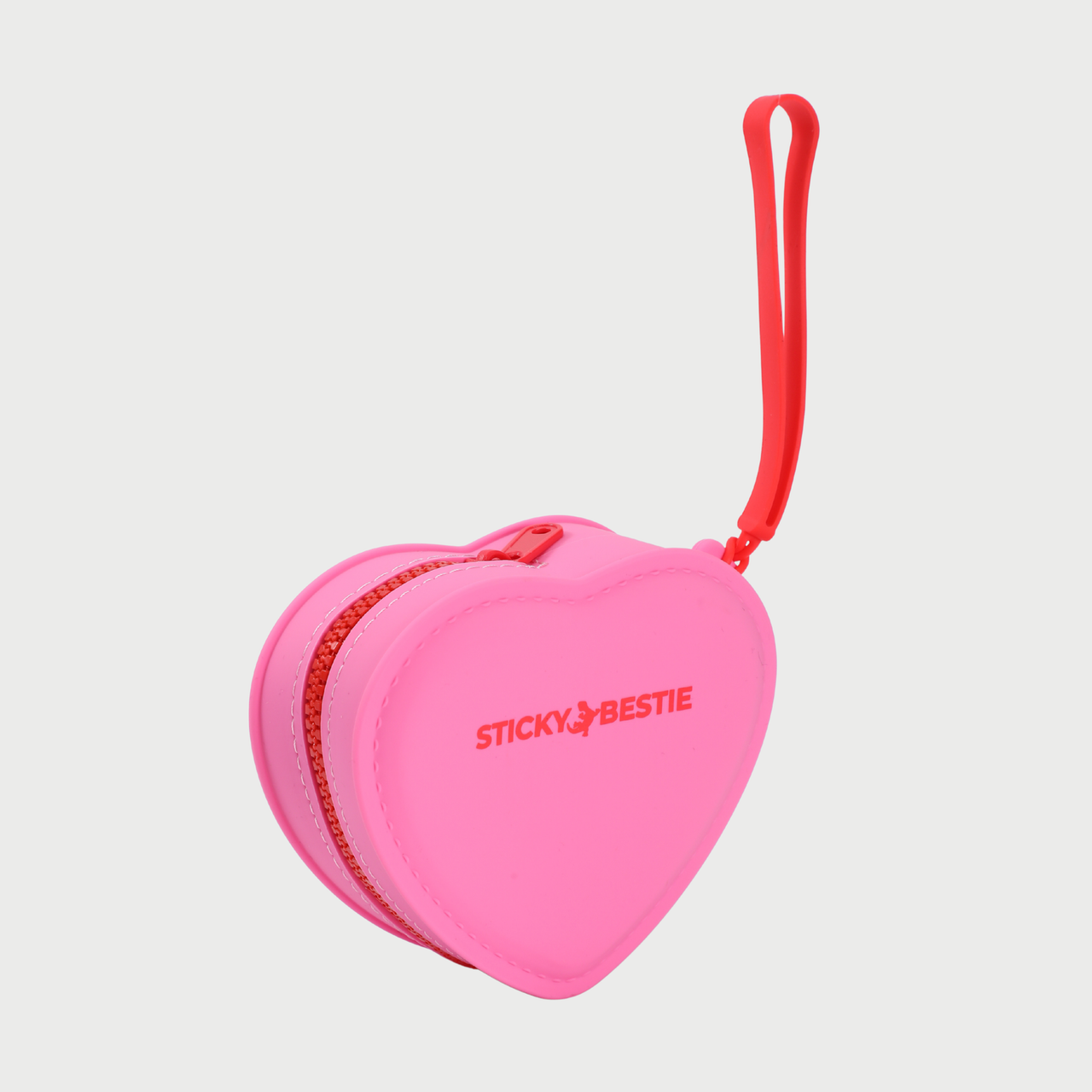 SILICONE HEART POUCH - PINK