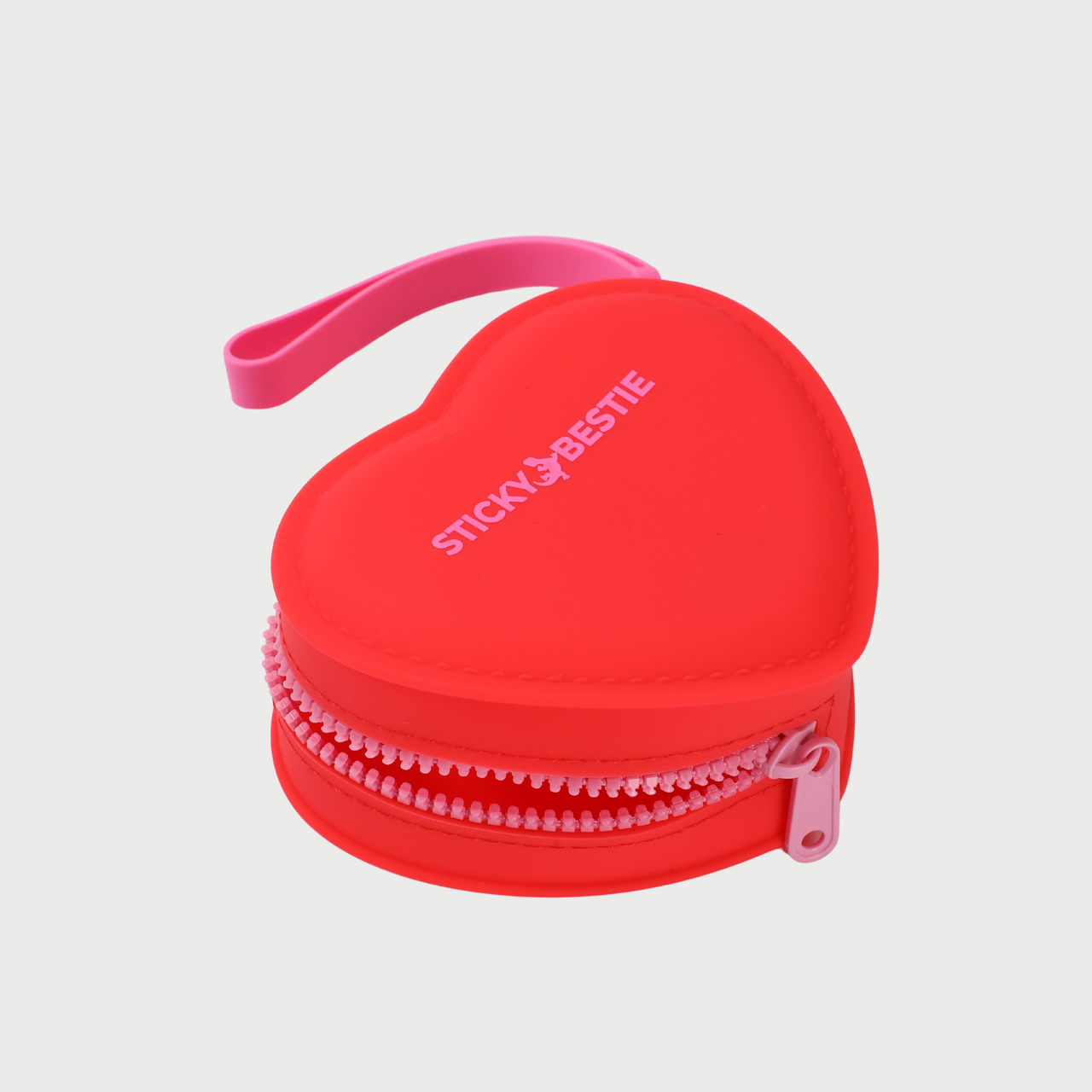 SILICONE HEART POUCH - RED