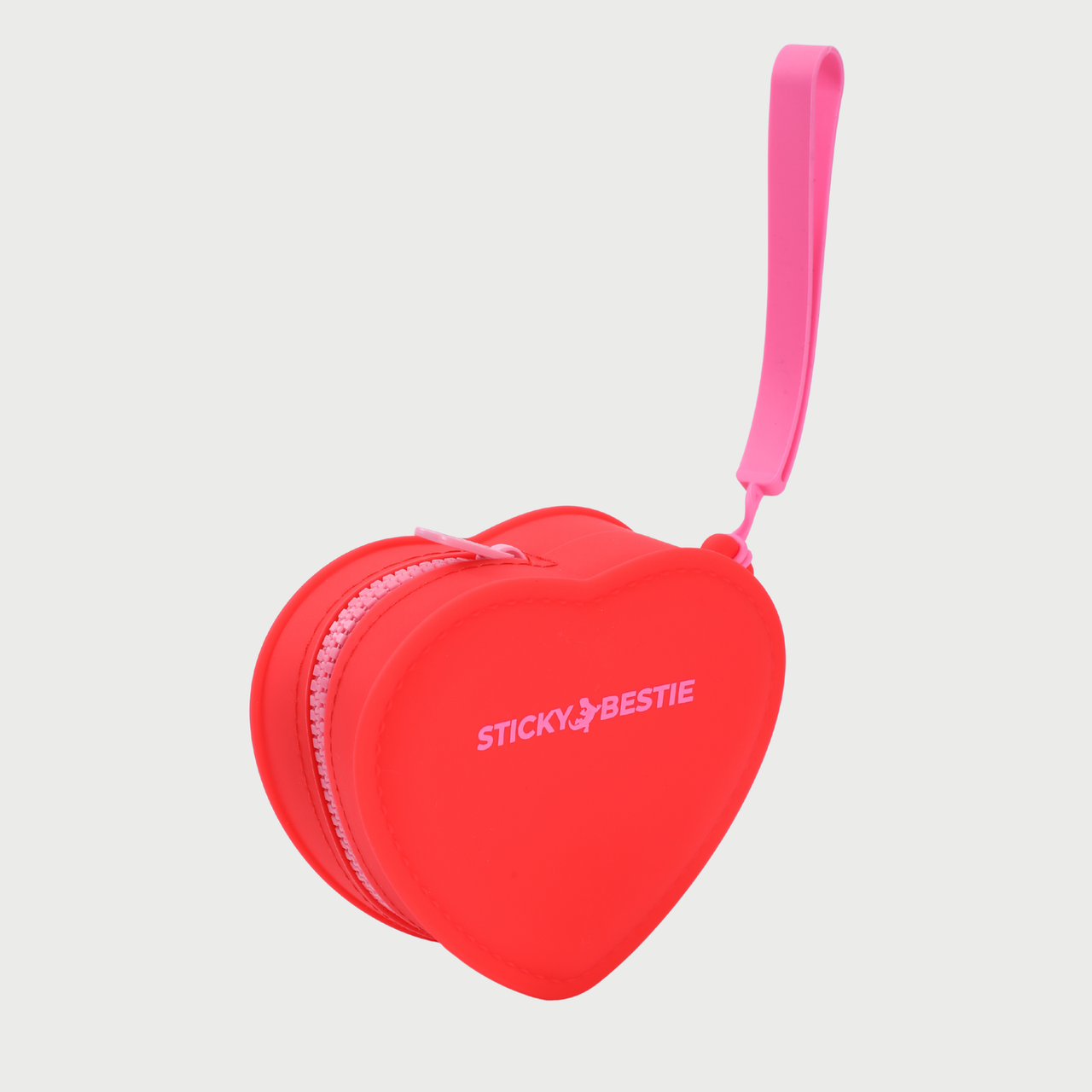 SILICONE HEART POUCH - RED