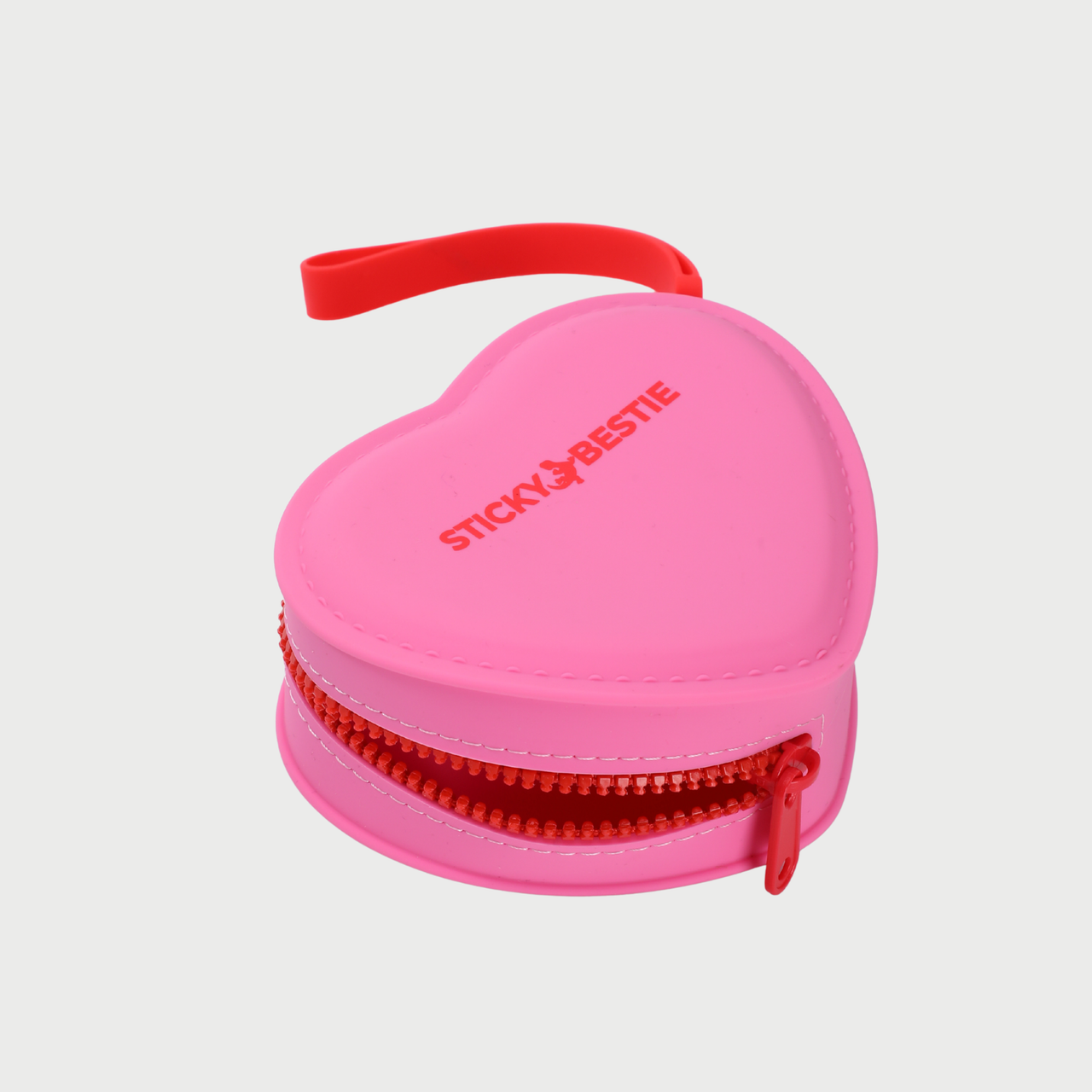 SILICONE HEART POUCH - RED