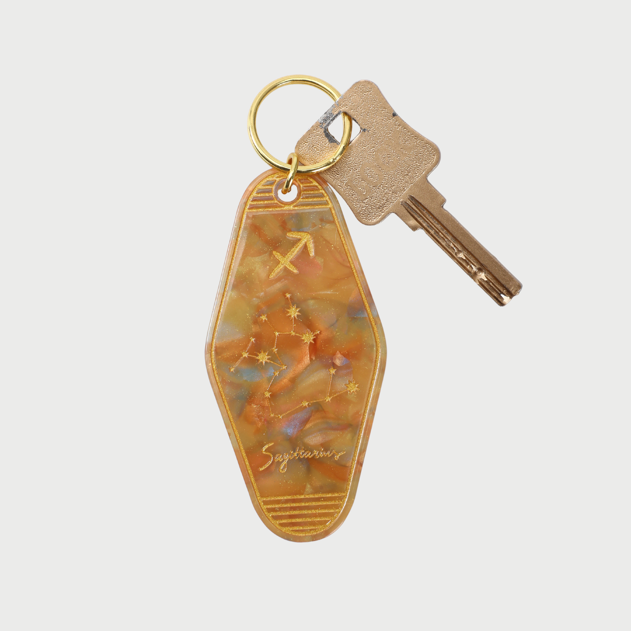 SAGITTARIUS  KEYCHAIN - YELLOW