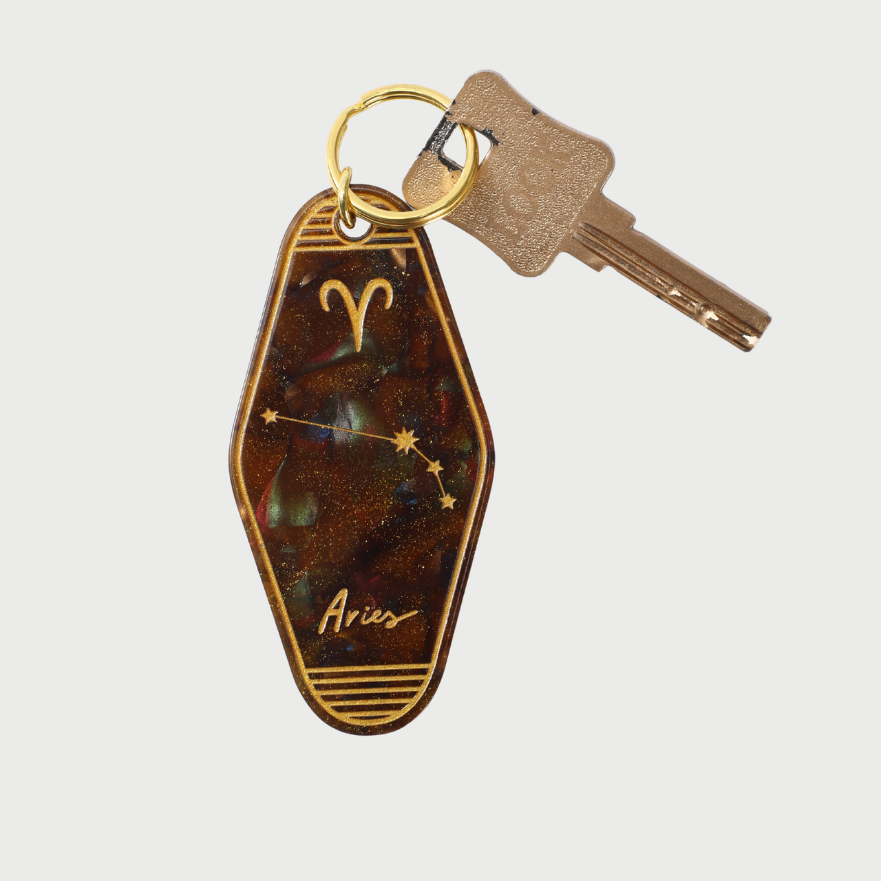 ARIES KEYCHAIN - BROWN