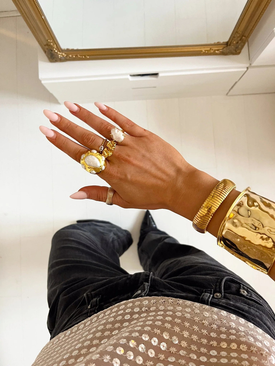 MEGA PEARL RING - GOLD