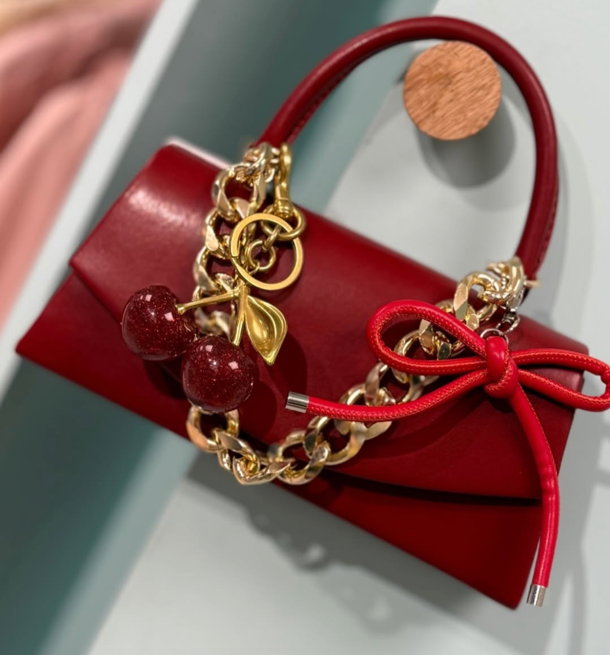 BOW BAG CHARM - BROWN