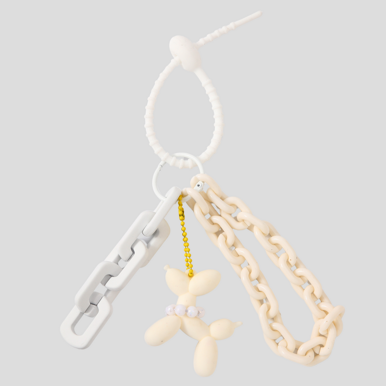 BUBBLE DOG BAG CHARM - WHITE