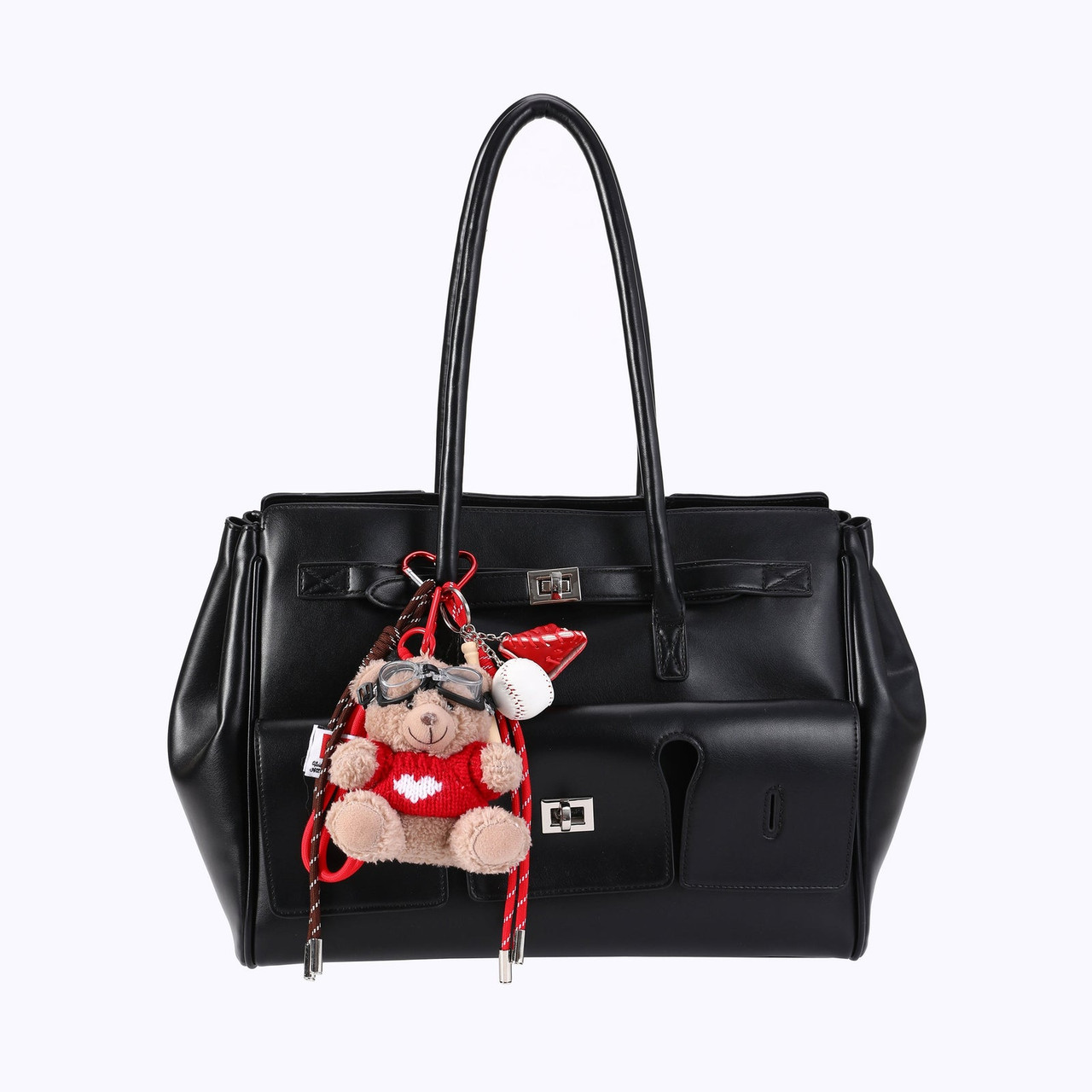 TEDDY BAG CHARM SET - RED