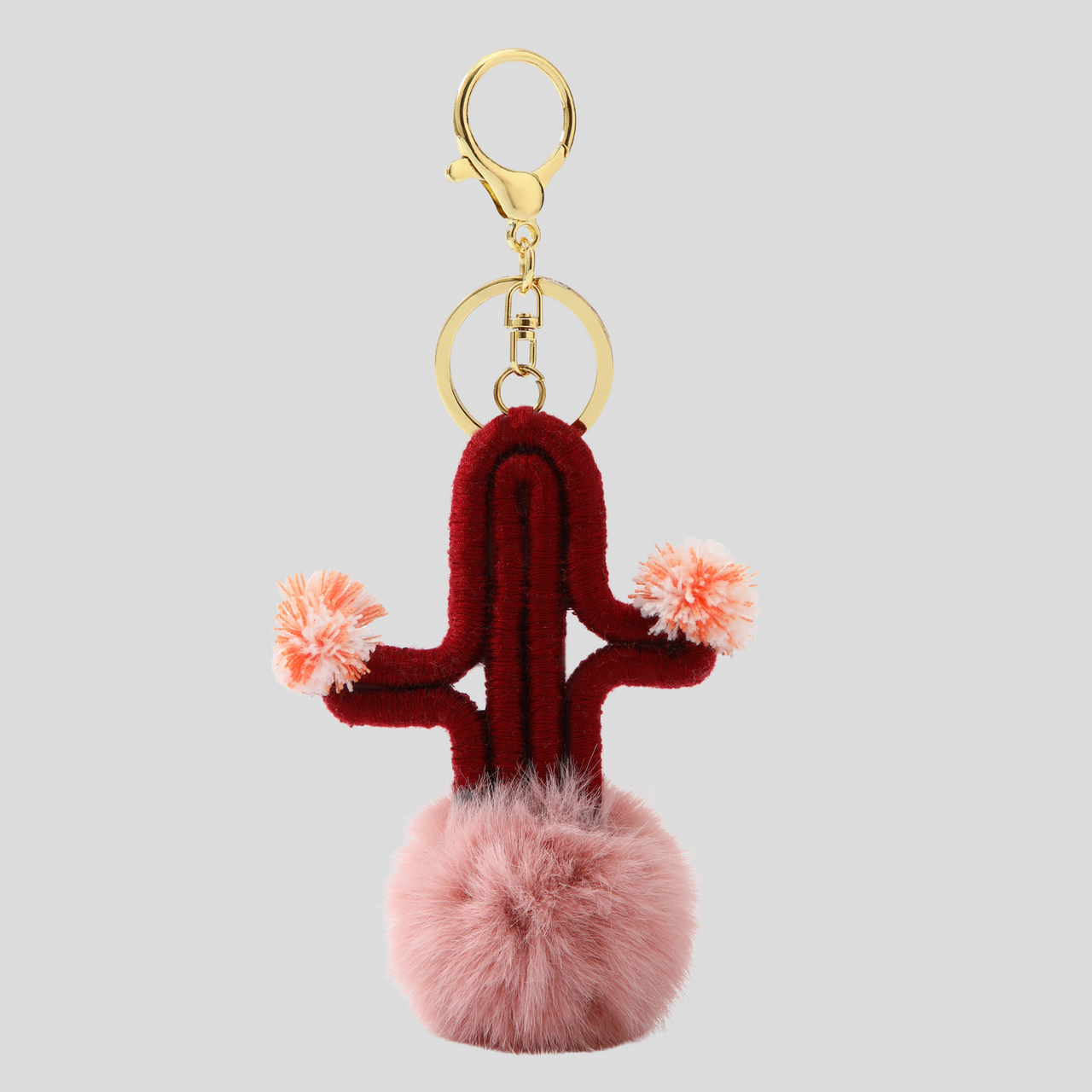 CACTUS BAG CHARM - BURGUNDY