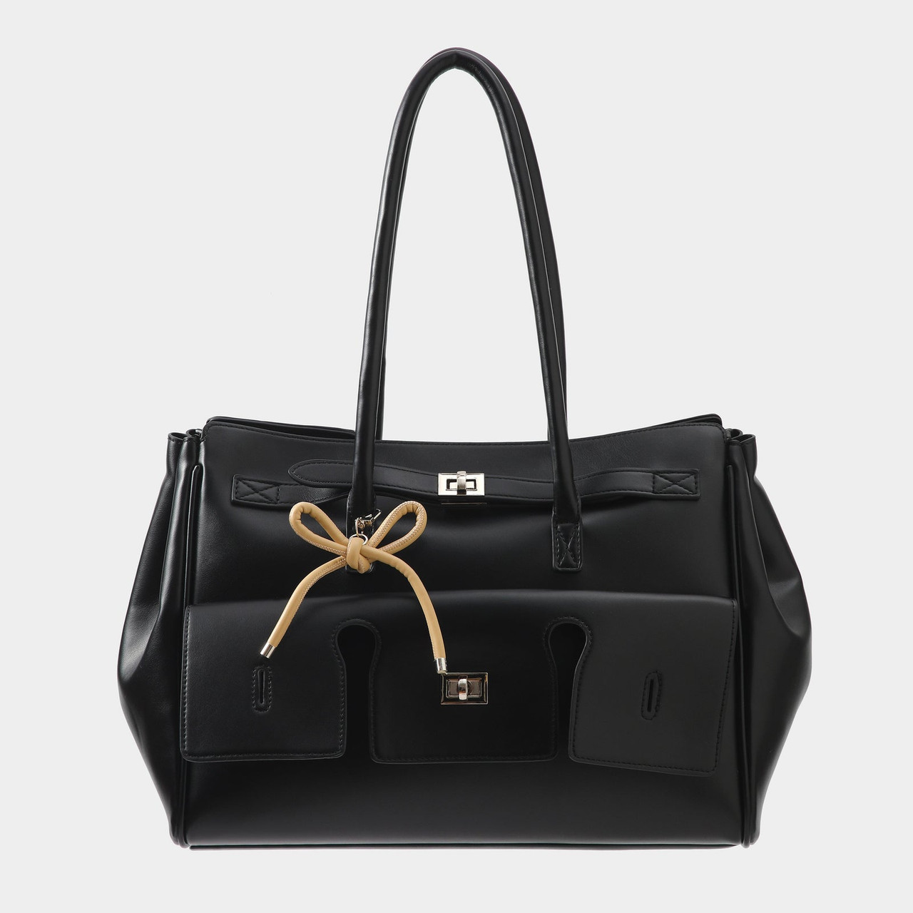 BOW BAG CHARM - BEIGE