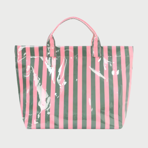 CITY GIRL TOTE BAG - GREEN/PINK