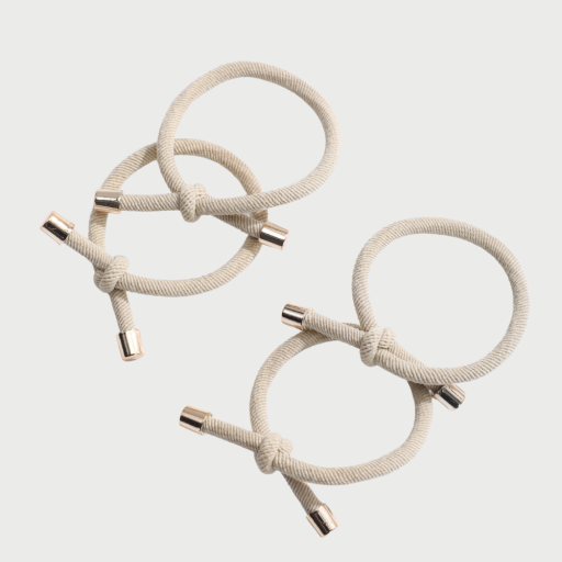 GOLDEN GIRL HAIR TIES - BEIGE