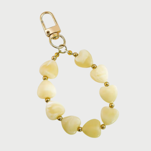 HEARTS PHONE CHARM - LEMON