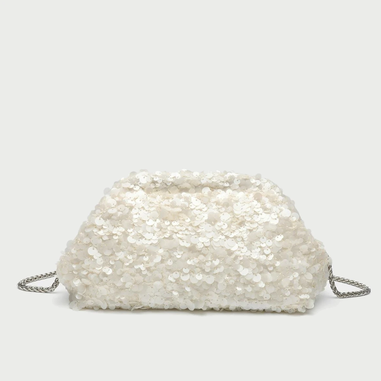 LA VILLE SEQUIN POUCH - WHITE