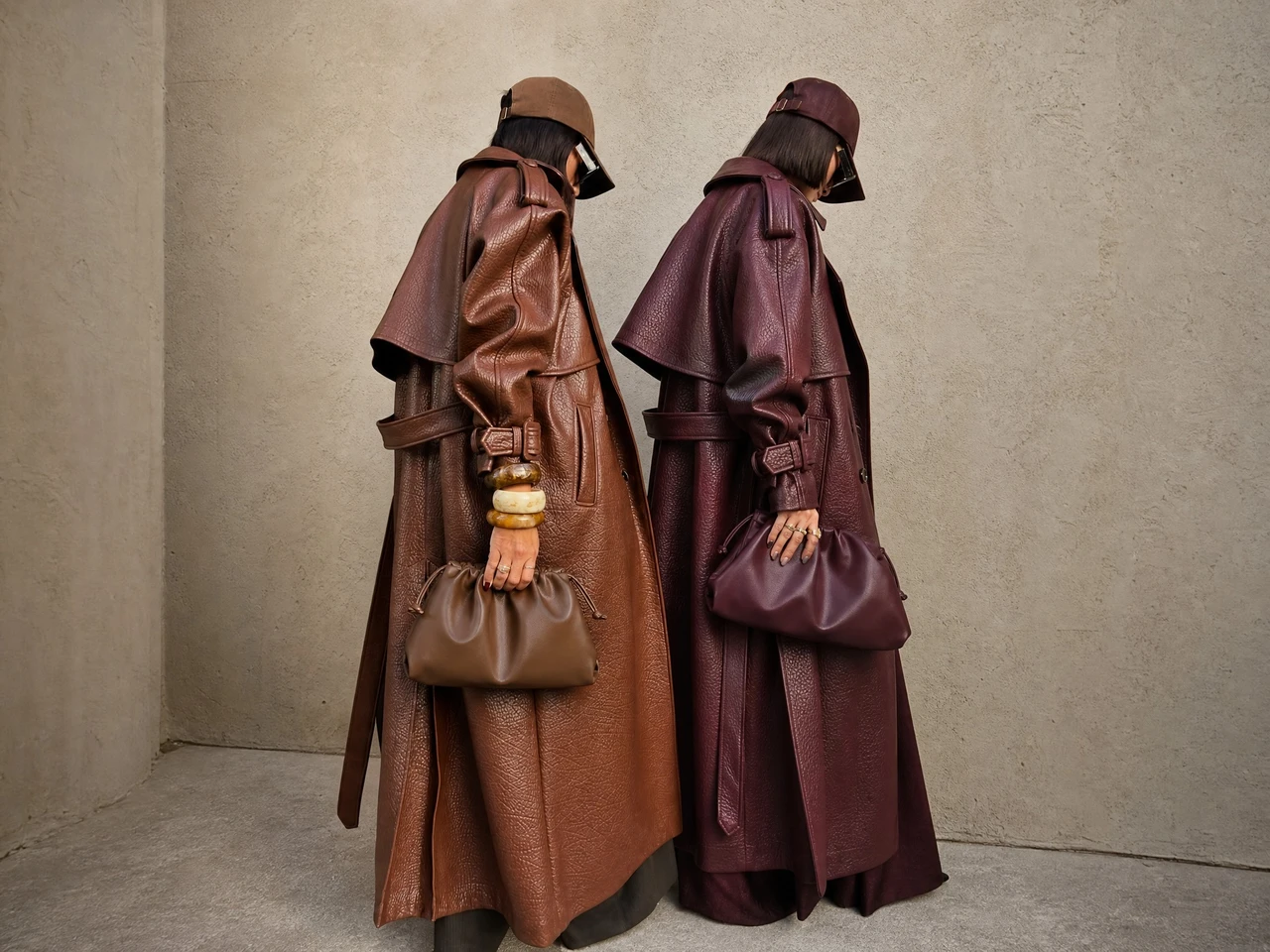 MAYKI LEATHER POUCH - BROWN