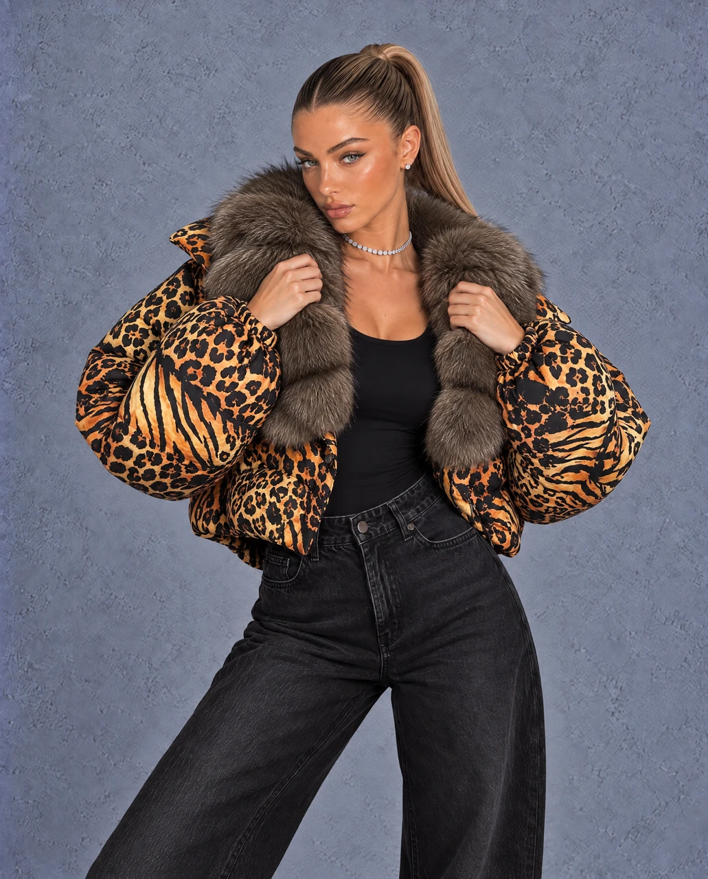ASTRA LEOPARD PUFFER COAT