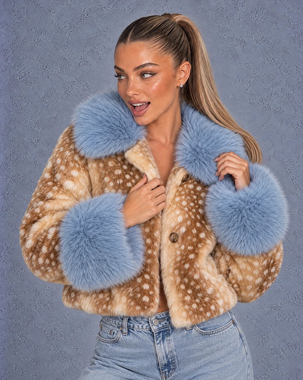 BAMBI BLUE FUR JACKET