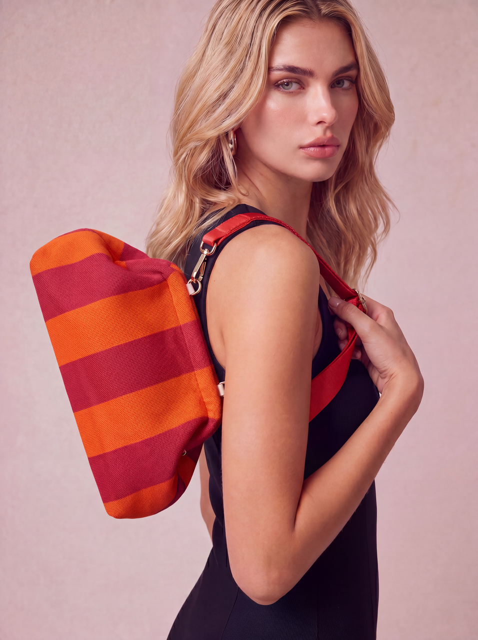CITY GIRL POUCH + STRAP - RED/ORANGE