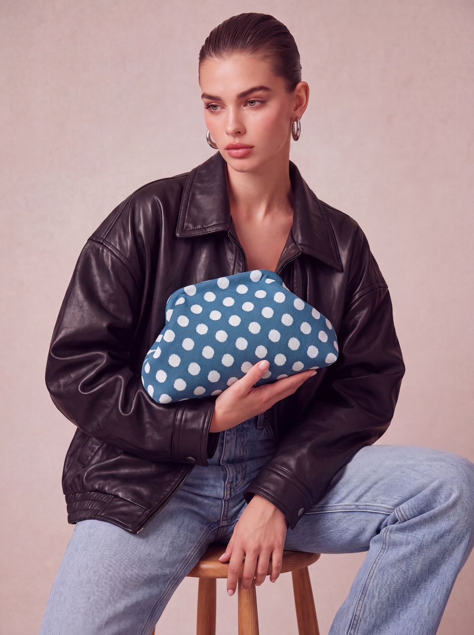 CITY GIRL POUCH POLKADOT - BLUE