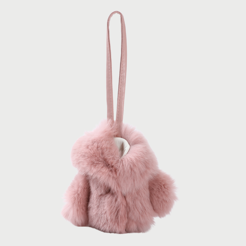 FAUX FUR COAT CHARM - PINK