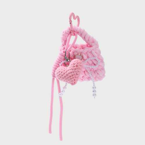 KNITTED BAGCHARM - PINK