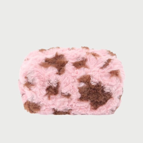 FLUFFY COW POUCH - PINK