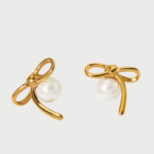 BOW STUD EARRINGS - GOLD