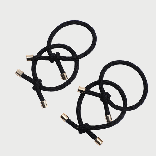 GOLDEN GIRL HAIR TIES - BLACK
