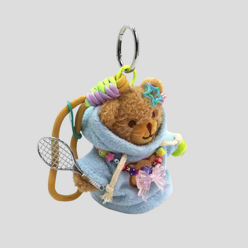 TEDDY BEAR BAG CHARM - BROWN