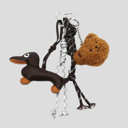 BAG CHARM SET - DARK BROWN