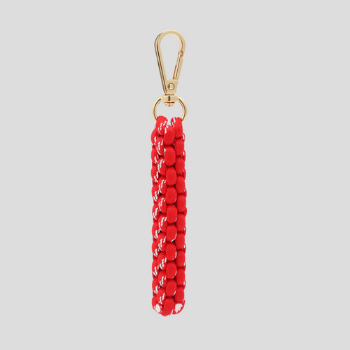 BRAIDED BAG CHARM - RED