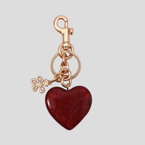 HEART BAG CHARM - RED