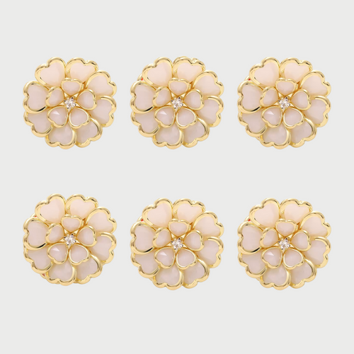 FLOWER BUTTON COVERS WHITE
