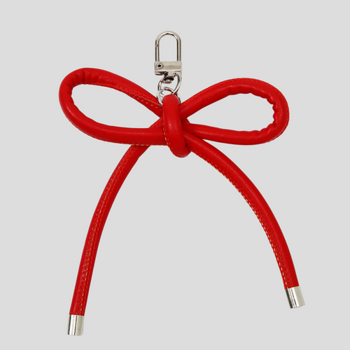 BOW BAG CHARM - BROWN