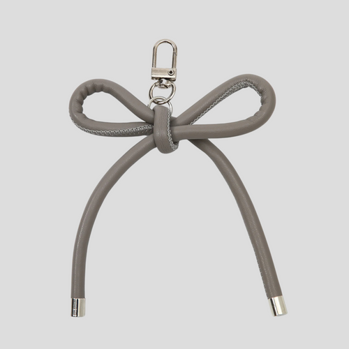 BOW BAG CHARM - GREY