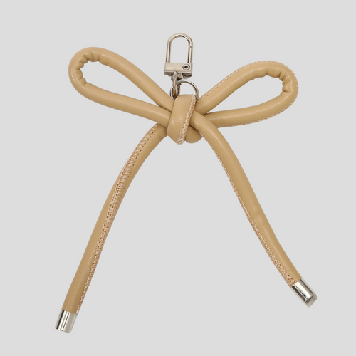 BOW BAG CHARM - BEIGE