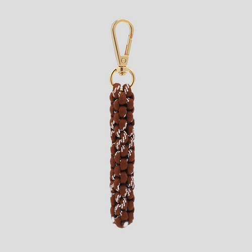 BRAIDED BAG CHARM - BROWN