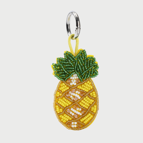 BEADED PINEAPPLE CHARM - YELLOW