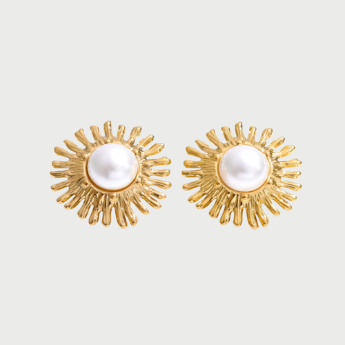 SINGLE FLOWER STUDS - GOLD