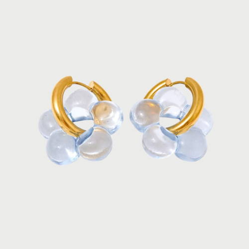 FLOWER EARRINGS - BLUE