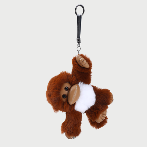 FLUFFY MONKEY CHARM - BROWN