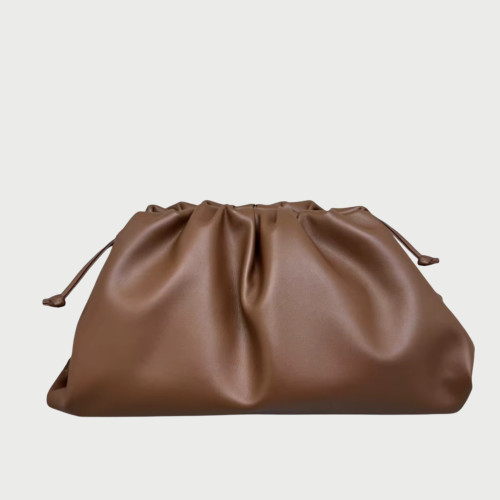 MAYKI LEATHER POUCH - BROWN