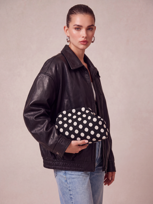 CITY GIRL POUCH POLKADOT - BLACK