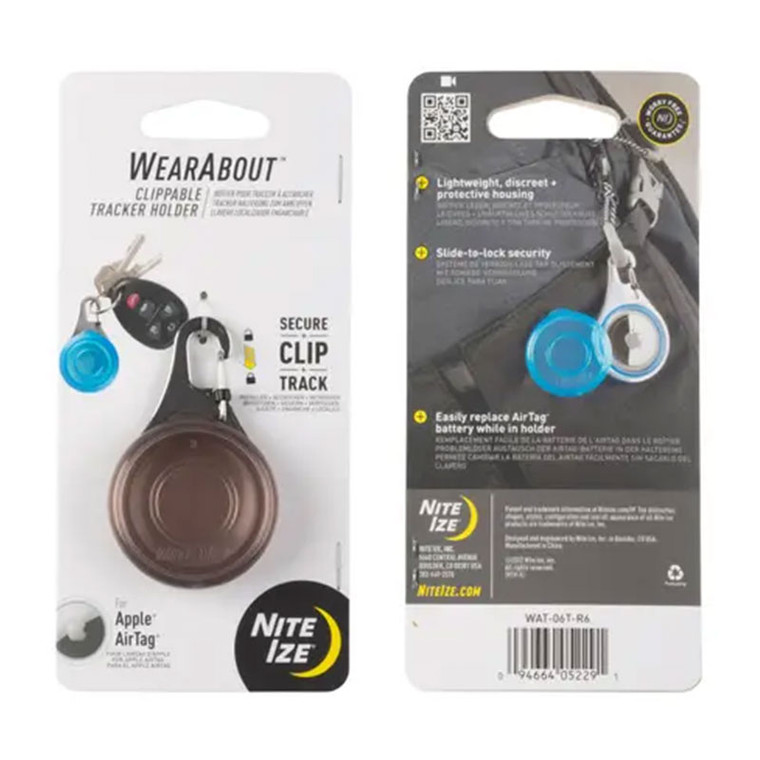 WearAbout™ Clippable Tracker Holder - Smoke