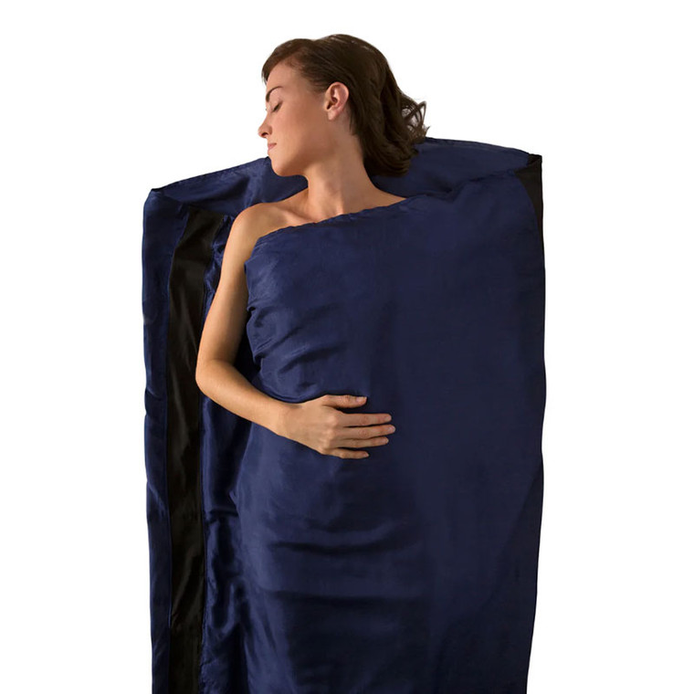 Silk Travel Liner - Standard Rectangular - Navy Blue